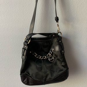vintage black shoulder coach bag